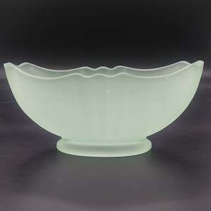 Crystal And Glass: Vintage Glass - Frosted Green - Oval Vase