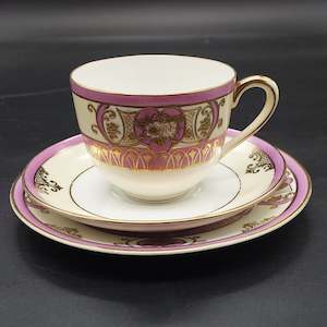 Noritake - Pink Bands with Gold Filigree - Trio