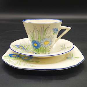 China Brands T: Thomas Forester & Sons - Hand-painted Blue Flowers - Trio