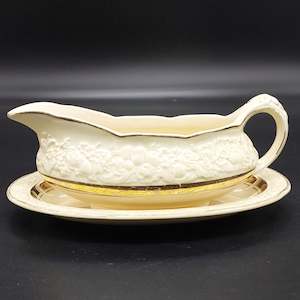 Crown Ducal - Florentine, Gold Band - Gravy Boat and Underplate