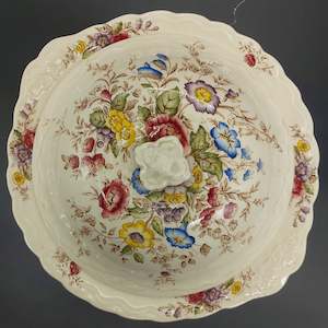 Crown Ducal - Colourful Flowers - Lidded Serving Dish
