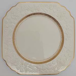 Crescent China - Rhapsody, with Embossed Flowers - Dinner Plate, Square