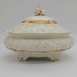 Crescent China - Rhapsody, with Embossed Flowers - Lidded Serving Dish