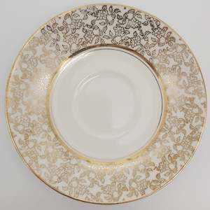 China Brand Palissy England: Palissy - Gold Filigree - Saucer for Tea Cup