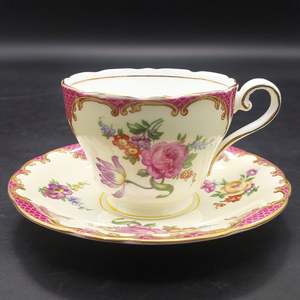 Aynsley - Floral Spray with Pink Rim - Duo