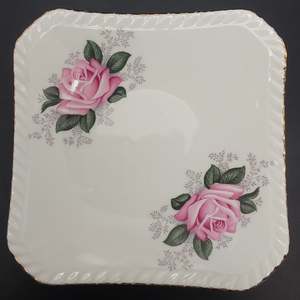 Adderley - Pink Roses B - Square Condiment/Trinket Dish
