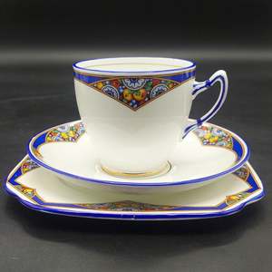 Bell China - Blue Band with Fruit - Trio