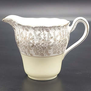 Colclough - Gold Filigree Band with Yellow - Milk Jug