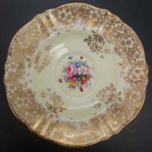 Crown Staffordshire - Floral Spray, Gold Floral Filigree - Demitasse Saucer