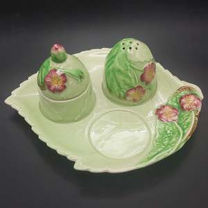 Carlton Ware - Primula, Green - Cruet Set