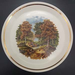 Crown Lynn - J C Van Hunnik's Scenes of Rural Europe: Log Cutters - Display Plate