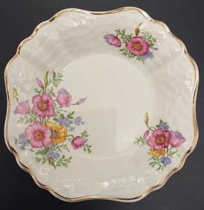 J & G Meakin - Orange, Pink, and Blue Flowers - Square Dish