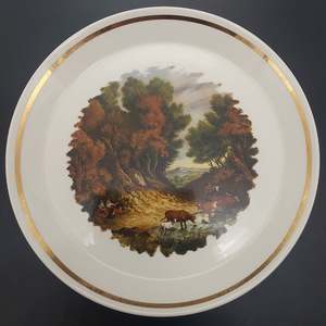 China Brand Crown Lynn New Zealand: Crown Lynn - J C Van Hunnik's Scenes of Rural Europe: Cows - Display Plate