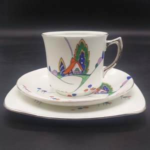 China Brand Grimwades And Royal Winton England: Grimwades Atlas China - Red Roof Cottage - Trio