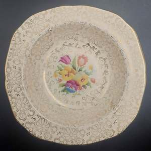 Hollinshead & Kirkham - Old English Sampler, Circle Filigree - Breakfast/Dessert Bowl