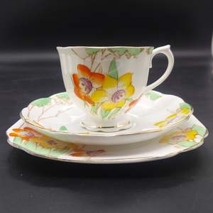 China Brand Royal Albert England: Royal Albert - Daffodil, Orange and Yellow - Trio