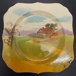 China Brand Royal Doulton England: Royal Doulton - D4987 English Cottages - Square Plate