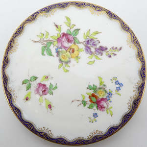 China Brand Wedgwood England: Wedgwood - Blue Rim with Floral Sprays, X4912 - Small Trivet