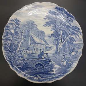 China Brands I J: James Kent - English Countryside, Blue and White - Cake/Pavlova Plate