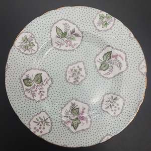 China Brands T: Tuscan - Framed Flowers and Leaves on Blue - Side Plate