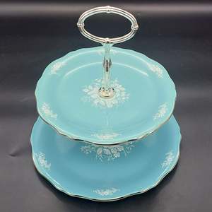 China Brand Grimwades And Royal Winton England: Royal Winton - Taunton Vale - 2-tier Cake Plate with Original Box