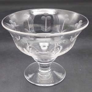 Crystal And Glass: Stuart Crystal - Etched Flowers - Footed Dessert Glass