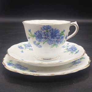 China Brands C: Colclough - Blue Cornflowers - Trio