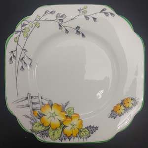 Melba - Yellow Flowers, Fence - Side Plate