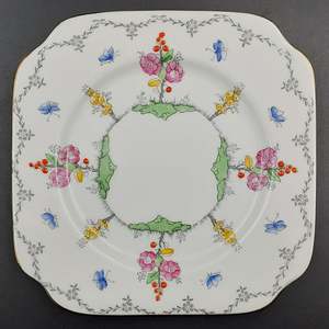 China Brands B: Bell China - Hand-painted Flowers and Butterflies - Side Plate