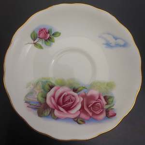 China Brands C: Colclough - Pink Roses, Cloud - Saucer