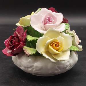 China Brands A: Aynsley - Porcelain Flowers in Bowl - Ornament