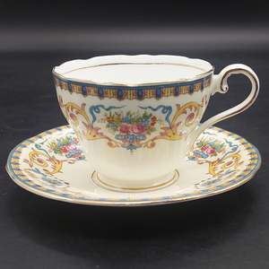 China Brands A: Aynsley - Blue and Yellow Flowers and Leaves - Duo