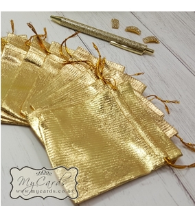 Gold Metallic Favour Bags – Drawstring