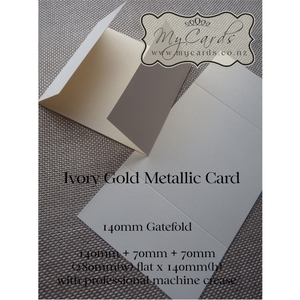 Gatefold 140mm BLANK – Ivory Gold Metallic