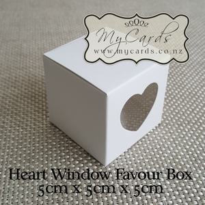 White Heart Favour Box 5cm Sq MYCARDS