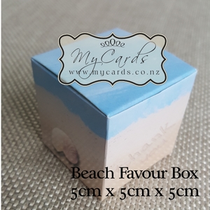 Beach Favour Box 5cm Sq MYCARDS