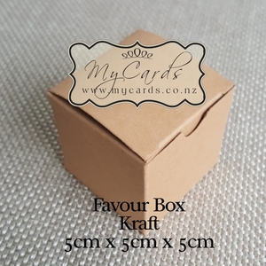 Favour Boxes etc. - MyCards Wedding Invitations: Kraft Favour Box 5cm Sq MYCARDS