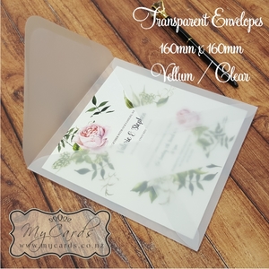 160mm Sq Transparent Envelopes – Vellum