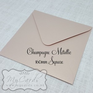 160mm Sq Champagne Metallic Nude Envelopes END OF LINE
