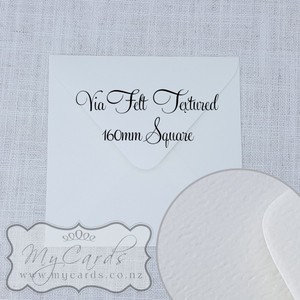 160mm Sq Via Felt Textured Envelopes Bright White END OF LINE
