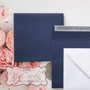 155mm Square Dark Blue Rectangle Flap Envelopes (Peel n Seal) END OF LINE