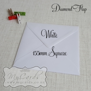 155mm White Diamond Flap Envelope 100gsm