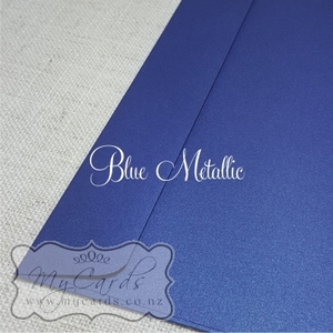 155mm Sq Blue Metallic Envelope
