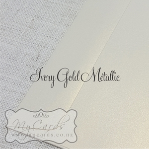 155mm Sq Ivory Gold Metallic Envelope Rectangle Flap