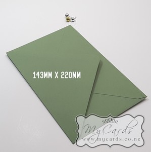 Olive Green Envelopes A9 Diamond Flap 135gsm 143mm x 220mm