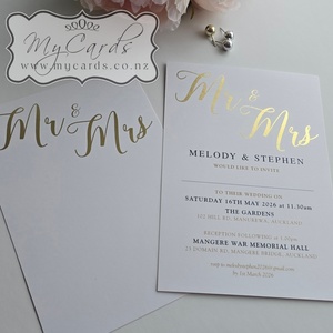 Foiled Mr and Mrs Wedding Invitation BLANK