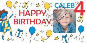 Products: Personalised Birthday Banner 600mm x 1200mm Design B40