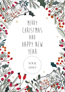 Corporate Christmas Cards Printing with your LOGO 1A A6 Tent