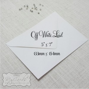 Off White Laid Textured Envelopes 5×7 Diamond Flap