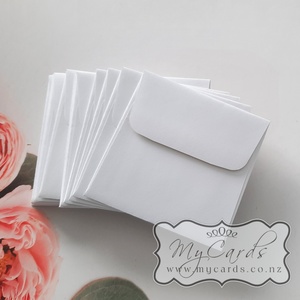 White Envelopes 85mm Square Rectangle Flap 150gsm END OF LINE Pack of 28 (LAST 84)